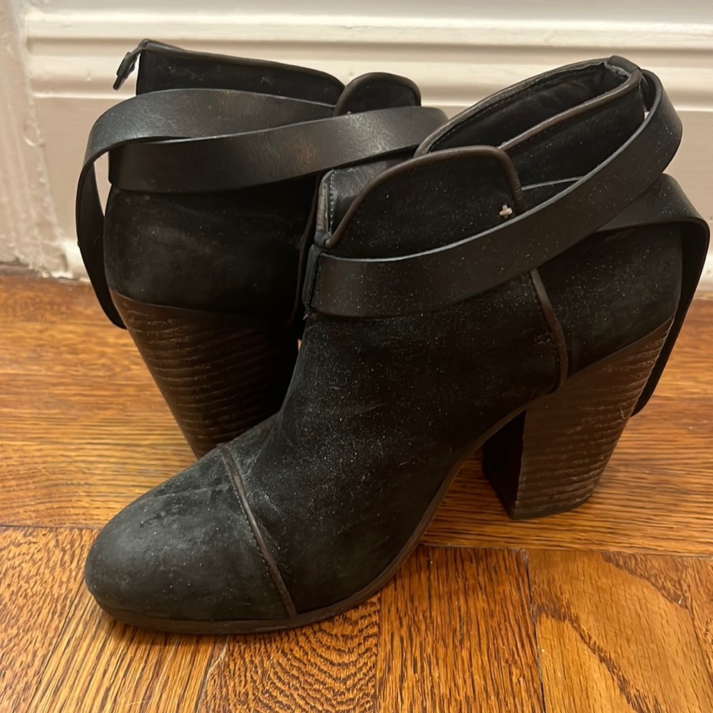 Rag and bone black suede booties